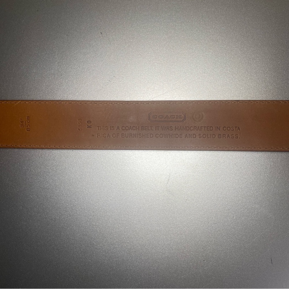 NWT Rare & Vintage Coach Belt Burnished Cowhide and Solid Brass - Size 34 Inches - Picture 9 of 10